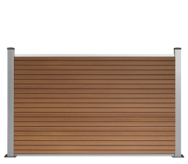 WPC Sichtschutzzaun Vertico Braun 120x180cm inkl. Aluminium Pfosten