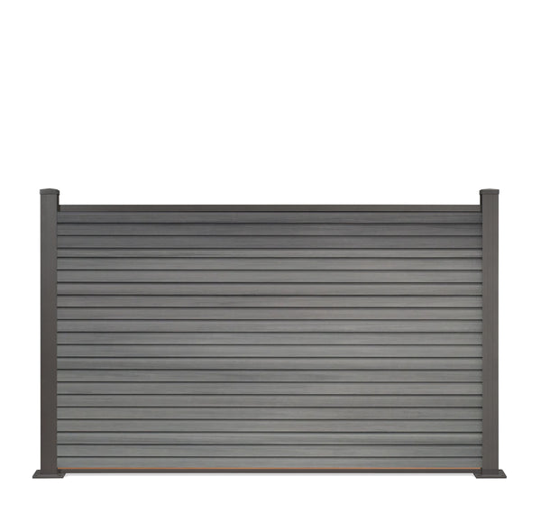 ▶️ Höhe: 1,20m - Coex WPC Zaun Vertico in Grau 120 x 180 cm