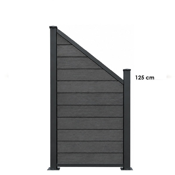 Coex Schrägelement Brillant B: 180cm H: 90cm oder H: 120cm mit kurzen Aluminium Pfosten