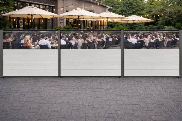 Gastro-Zaun WPC CoEx Excellent in Anthrazit mit Plexiglasscheibe 120x180cm