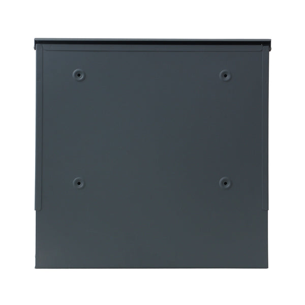 Briefkasten B10a anthrazit mit Edelstahlleiste lasergravur Zeitungsfach und verdecktes Schloss