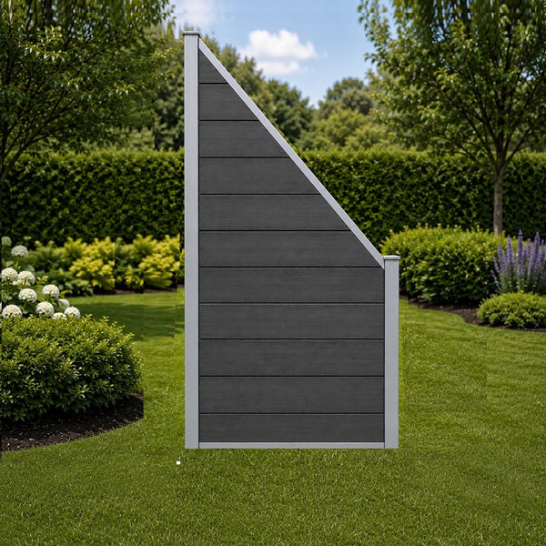 Coex Schrägelement Brillant B: 180cm H: 90cm oder H: 120cm mit kurzen Aluminium Pfosten
