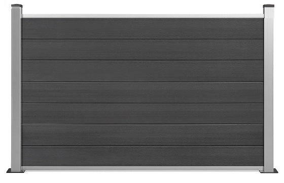 WPC Zaun Brillant Anthrazit halbhoher Sichtschutz 120x180cm inkl. Aluminium Pfosten
