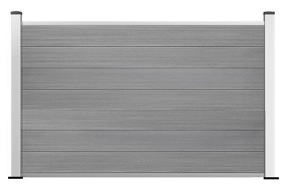 WPC Zaun Brillant Grau halbhoher Sichtschutz 120x180cm inkl. Aluminium Pfosten