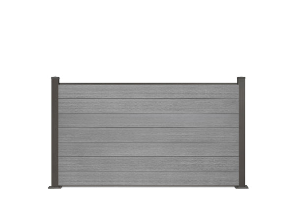 ▶️ Höhe: 1,20m - Coex WPC Zaun Brillant in Grau 120 x 180 cm