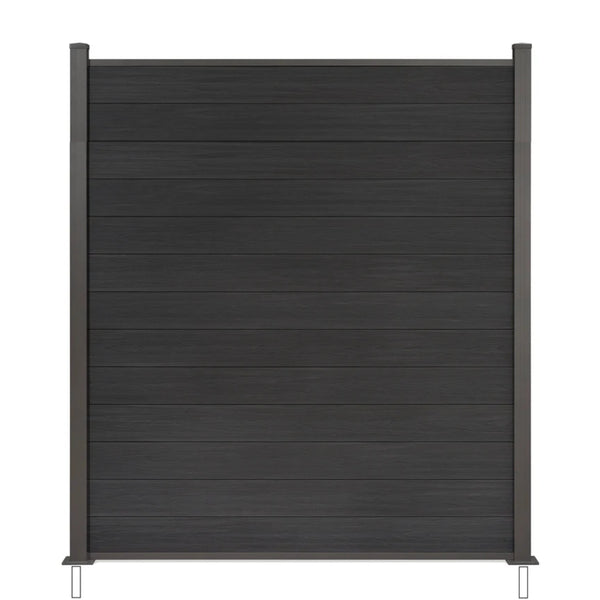 ▶️ Höhe: 2,11m - Coex WPC Zaun Excellent 2110 x 1800 mm inkl. Aluminium Pfosten in Anthrazit 2500x70x70mm