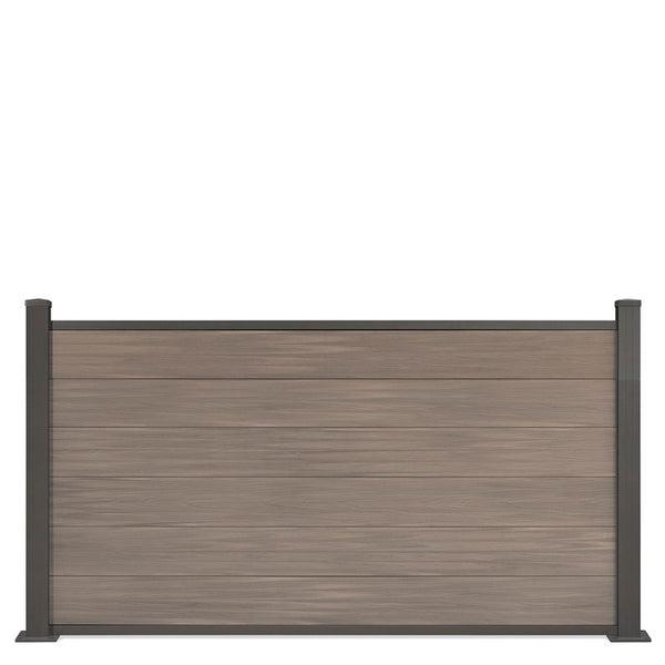 WPC-Zaun von 84cm- 198cm konfigurierbar in verschiedenen Farben inkl. Aluminium Pfosten
