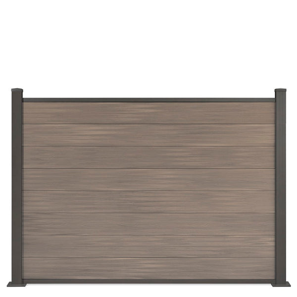 WPC-Zaun von 84cm- 198cm konfigurierbar in verschiedenen Farben inkl. Aluminium Pfosten