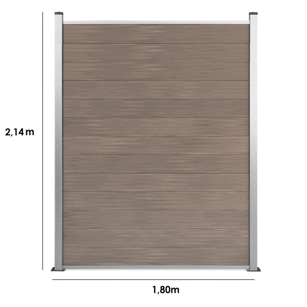 2,14m hoher Zaun in Beige