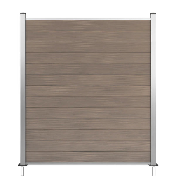 Coex WPC Zaun Excellent 2140 x 1800 mm - Pfosten in Silber Höhe: 2,14m