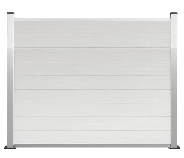 WPC Sichtschutzzaun Excellent 150x180cm Weiß inkl. Aluminium Pfosten