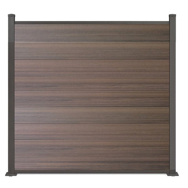 WPC Sichtschutzzaun Excellent 150x180cm Braun inkl. Aluminium Pfosten