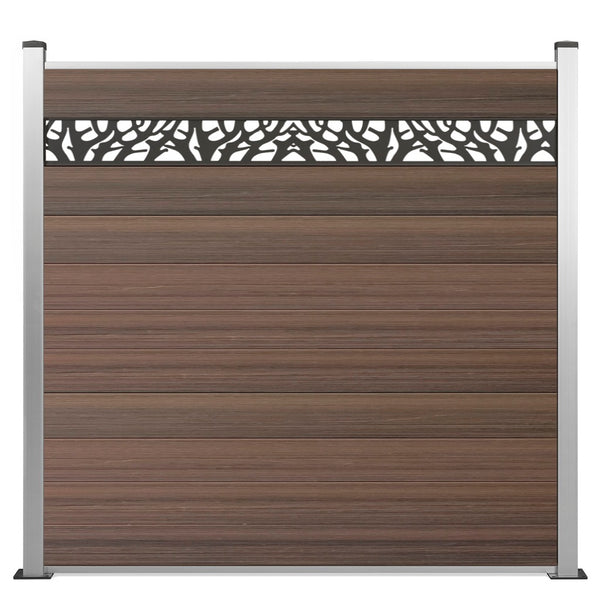 WPC Excellent Sichtschutzzaun Braun Sichtschutz mit Dekor Bäumchen 16cm