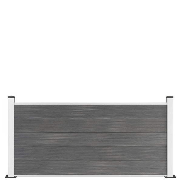 Vorgartenzaun 84x180cm V5 mit silber Pfosten in vielen Farben inkl. Aluminium Pfosten