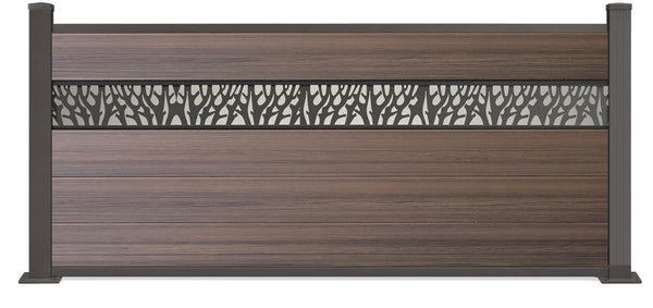 Vorgartenzaun Excellent V4 mit Dekor 86x180cm inkl. Aluminium Pfosten