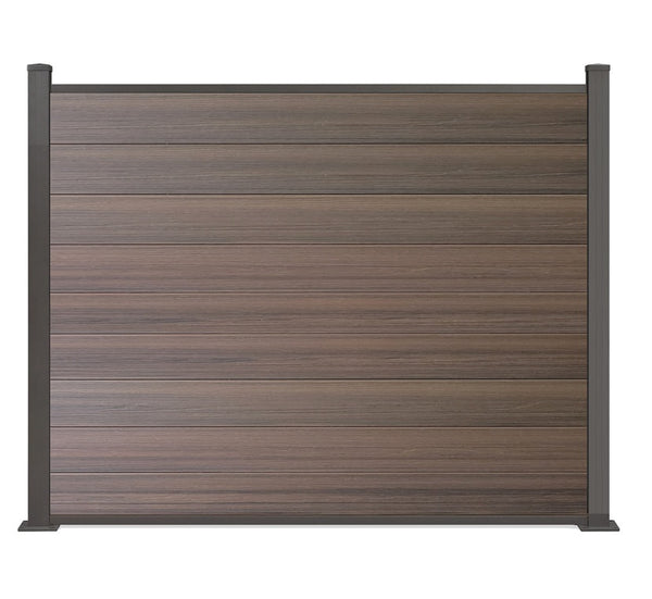 WPC-Zaun von 84cm- 198cm konfigurierbar in verschiedenen Farben inkl. Aluminium Pfosten