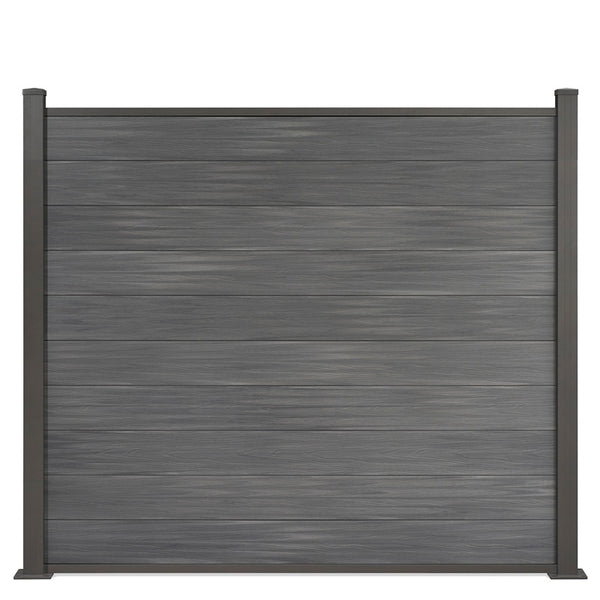 WPC-Zaun von 84cm- 198cm konfigurierbar in verschiedenen Farben inkl. Aluminium Pfosten