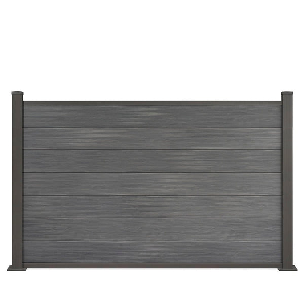 WPC-Zaun von 84cm- 198cm konfigurierbar in verschiedenen Farben inkl. Aluminium Pfosten