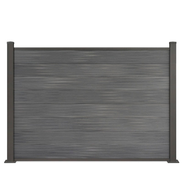 WPC-Zaun von 84cm- 198cm konfigurierbar in verschiedenen Farben inkl. Aluminium Pfosten