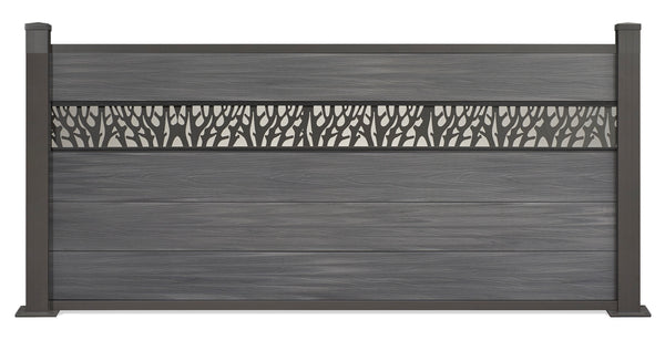 Vorgartenzaun Excellent V4 mit Dekor 86x180cm inkl. Aluminium Pfosten
