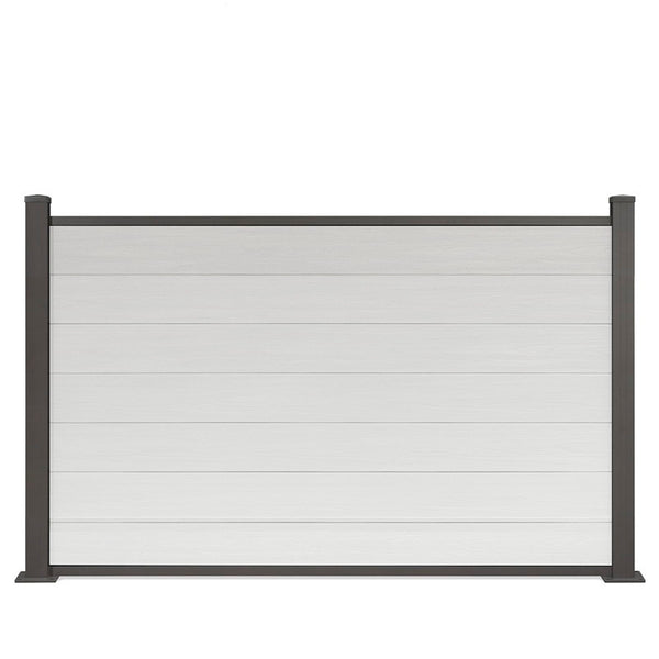 WPC-Zaun von 84cm- 198cm konfigurierbar in verschiedenen Farben inkl. Aluminium Pfosten