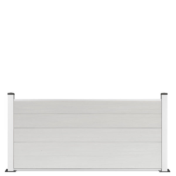 Vorgartenzaun 84x180cm V5 mit silber Pfosten in vielen Farben inkl. Aluminium Pfosten