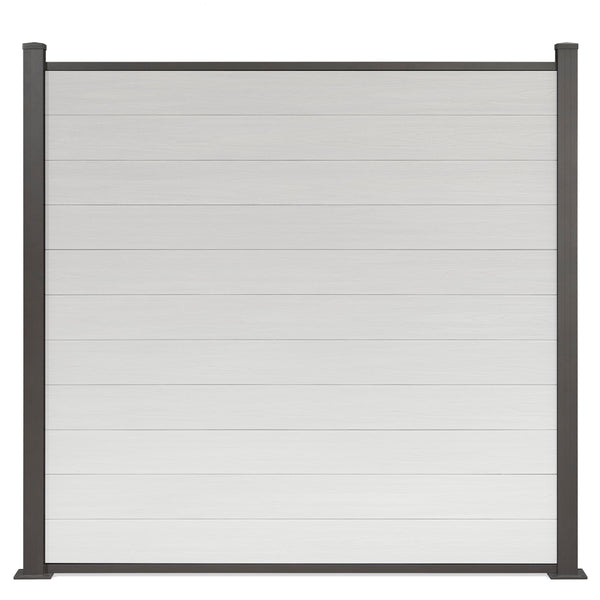 WPC-Zaun von 84cm- 198cm konfigurierbar in verschiedenen Farben inkl. Aluminium Pfosten