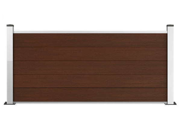 Vorgartenzaun 84x180cm V5 mit silber Pfosten in vielen Farben inkl. Aluminium Pfosten