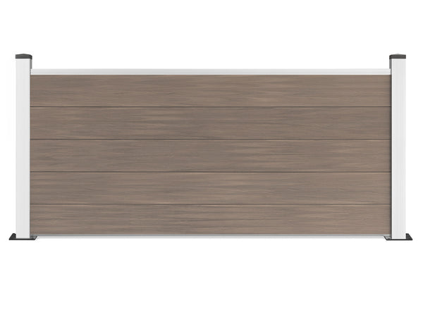 Vorgartenzaun 84x180cm V5 mit silber Pfosten in vielen Farben inkl. Aluminium Pfosten