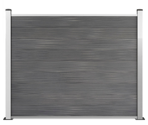 WPC Sichtschutzzaun Excellent 150x180cm Grau inkl. Aluminium Pfosten
