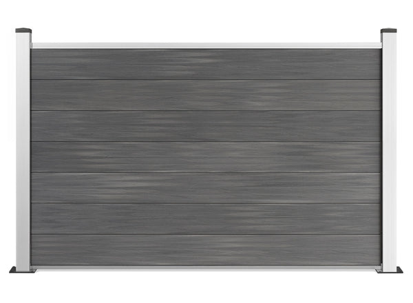 WPC Sichtschutzzaun Excellent Grau 120x180cm inkl. Aluminium Pfosten