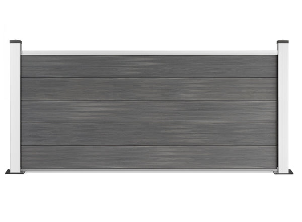 Vorgartenzaun 84x180cm V5 mit silber Pfosten in vielen Farben inkl. Aluminium Pfosten