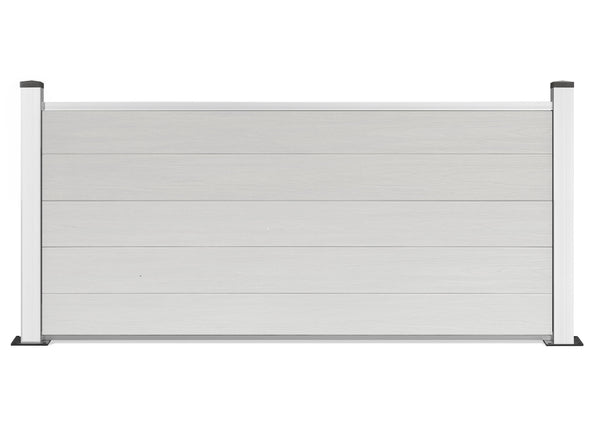 Vorgartenzaun 84x180cm V5 mit silber Pfosten in vielen Farben inkl. Aluminium Pfosten