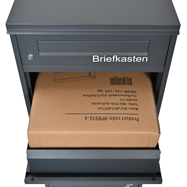 Paketbriefkasten P2 Anthrazit mit oder ohne Pflanzaufsatz