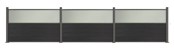 ▶️ Höhe: 1,20m - Gastro-Zaun WPC CoEx - Excellent in Anthrazit mit Plexiglasscheibe 120 x 180 cm