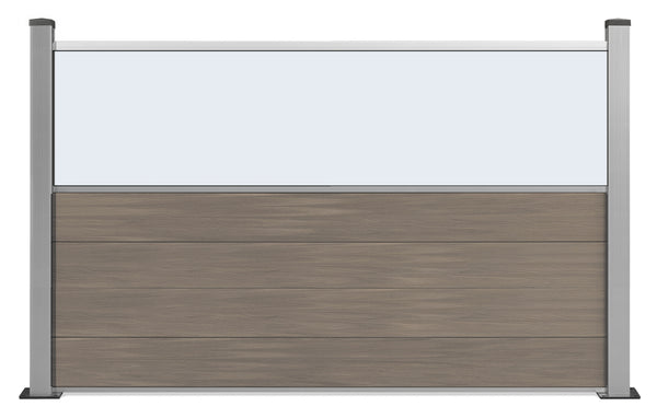 ▶️ Höhe: 1,20m - Gastro-Zaun WPC CoEx - Excellent in Anthrazit mit Plexiglasscheibe 120 x 180 cm