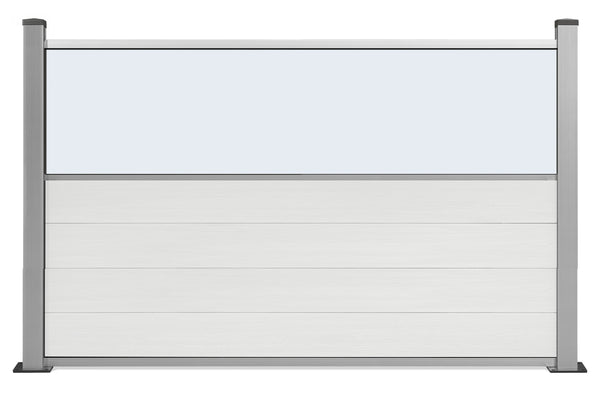 ▶️ Höhe: 1,20m - Gastro-Zaun WPC CoEx - Excellent in Anthrazit mit Plexiglasscheibe 120 x 180 cm