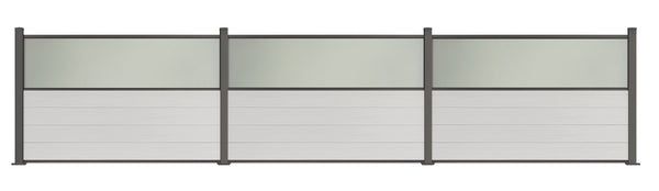 ▶️ Höhe: 1,20m - Gastro-Zaun WPC CoEx - Excellent in Anthrazit mit Plexiglasscheibe 120 x 180 cm