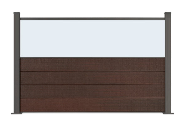 Gastro-Zaun WPC CoEx Excellent in Anthrazit mit Plexiglasscheibe 120x180cm