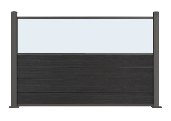 Gastro-Zaun WPC CoEx Excellent in Anthrazit mit Plexiglasscheibe 120x180cm