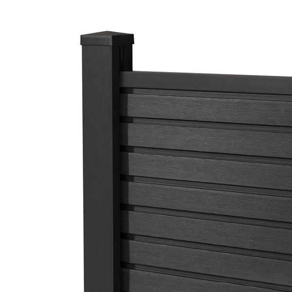 WPC CoEx Sichtschutzzaun Vertico in Anthrazit 180 x 180 cm