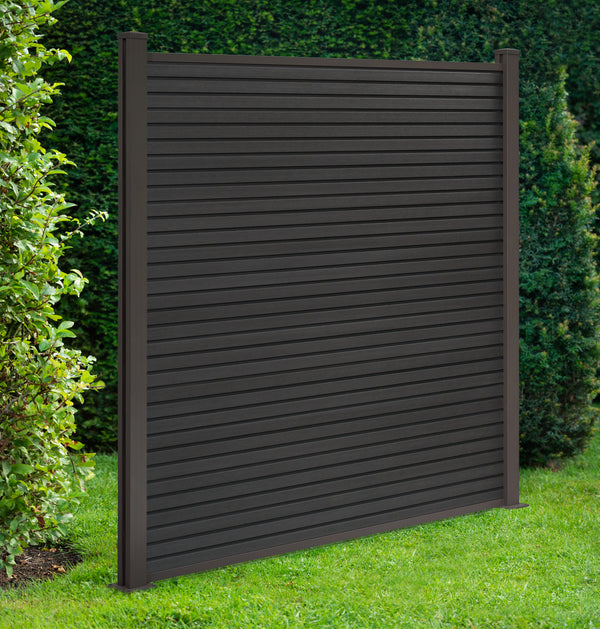 WPC CoEx Sichtschutzzaun Vertico in Anthrazit 180 x 180 cm