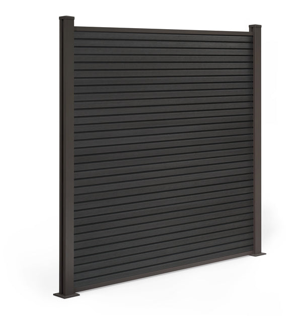 WPC CoEx Sichtschutzzaun Vertico in Anthrazit 180 x 180 cm
