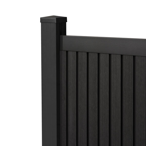 WPC-Zaun Vertico – Moderner Sichtschutz in Anthrazit COEX 190 x 180 cm inkl. Aluminium Pfosten