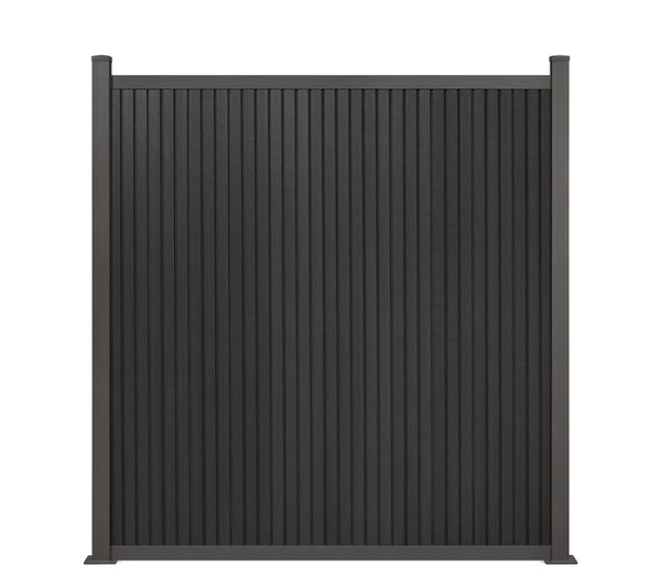 WPC-Zaun Vertico – Moderner Sichtschutz in Anthrazit COEX 190 x 180 cm inkl. Aluminium Pfosten