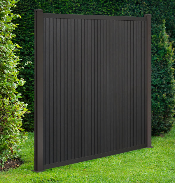 WPC COEX-Zaun Vertico – Moderner Sichtschutz in vertikaler Ausführung in Anthrazit 190x180cm