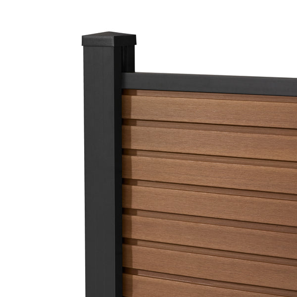 WPC CoEx Sichtschutzzaun Vertico in Braun 180 x 180 cm