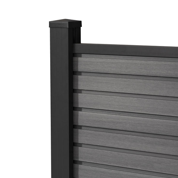 Coex WPC Sichtschutzzaun Vertico in Grau 180 x 180 cm inkl. Aluminium Pfosten