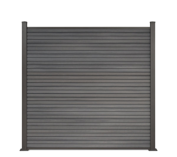 Coex WPC Sichtschutzzaun Vertico in Grau 180 x 180 cm inkl. Aluminium Pfosten