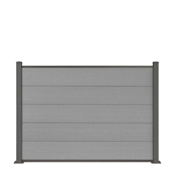 WPC Zaun Nobel 130x180cm Grau oder Anthrazit inkl. Aluminium Pfosten